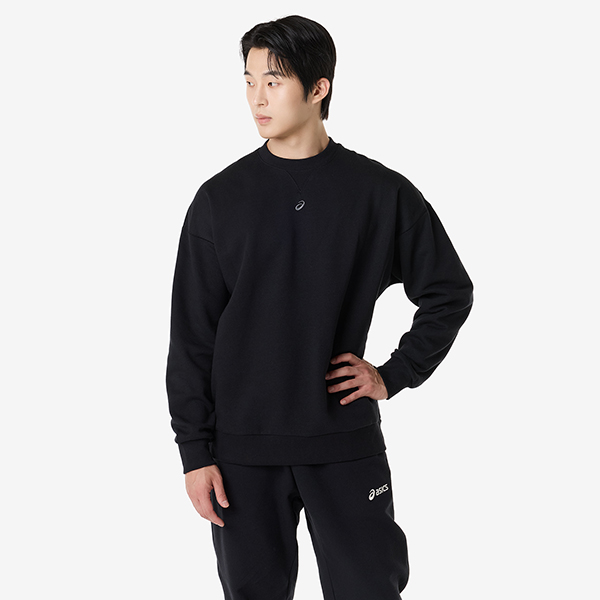 플리스 릴렉스드 크루넥 탑