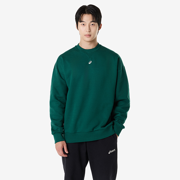 플리스 릴렉스드 크루넥 탑