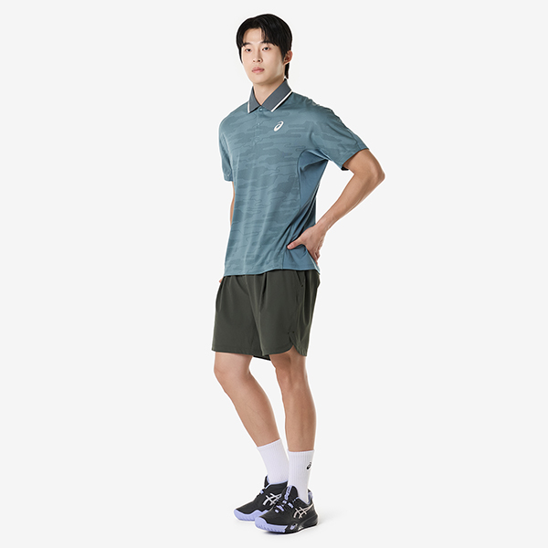 아식스 공식 온라인스토어,매치 자카드 폴로 숏슬리브 탑